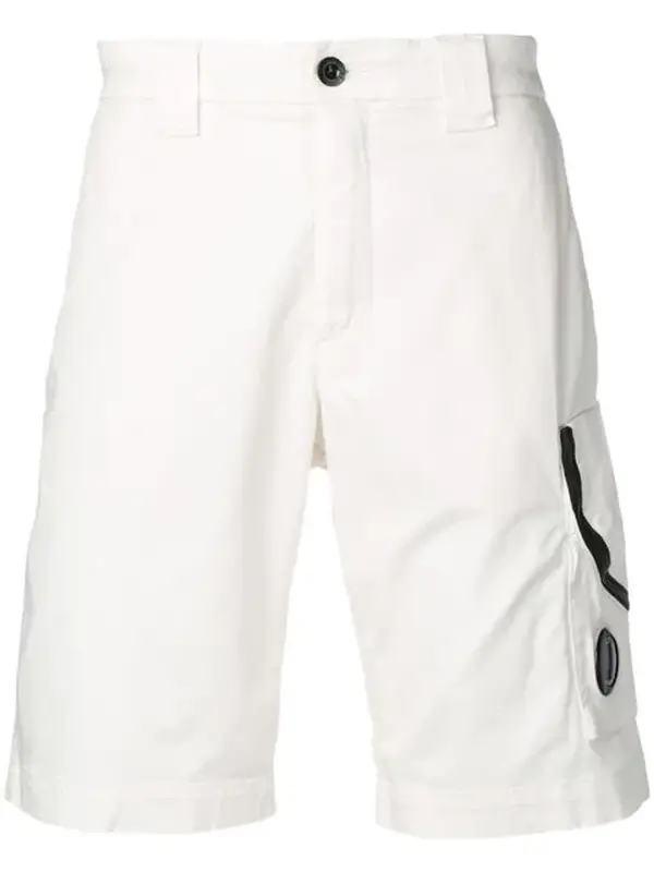 C.P. Company Side Pocket Bermuda Shorts In White $215