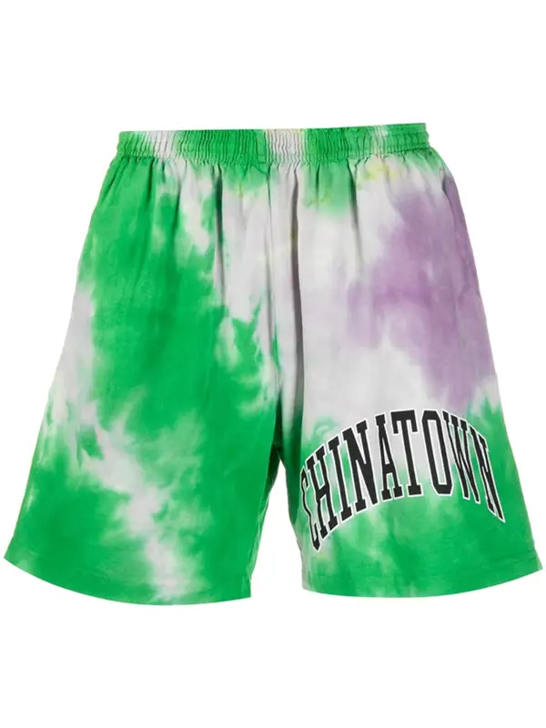 Market Tie-dye-print Track Shorts In Green $65