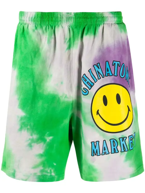 Market Logo Print Tie-Dye Shorts $65