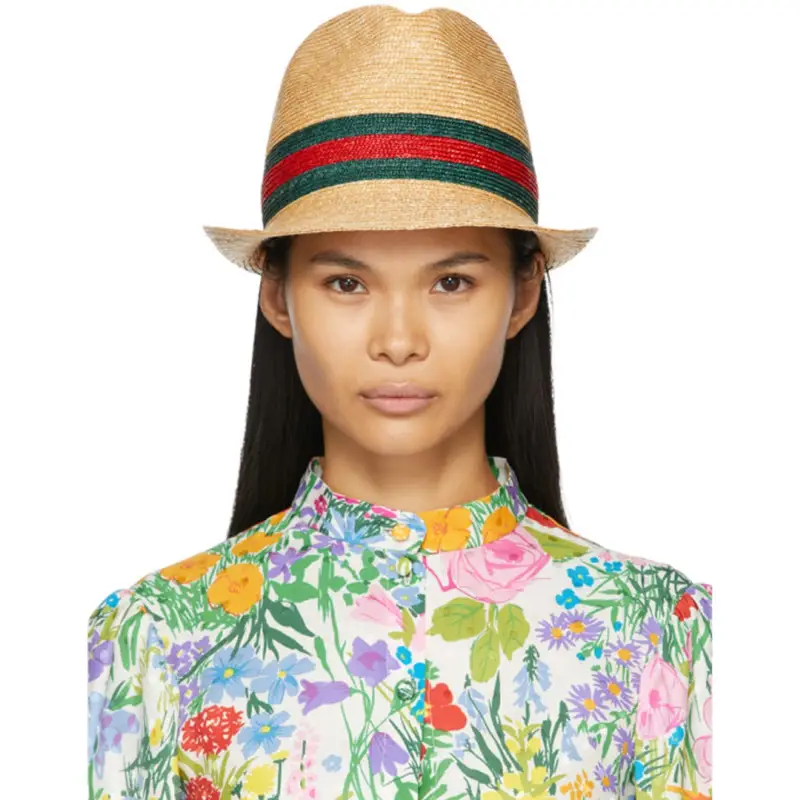 Gucci Gucci Beige Straw Woven Hat In 
