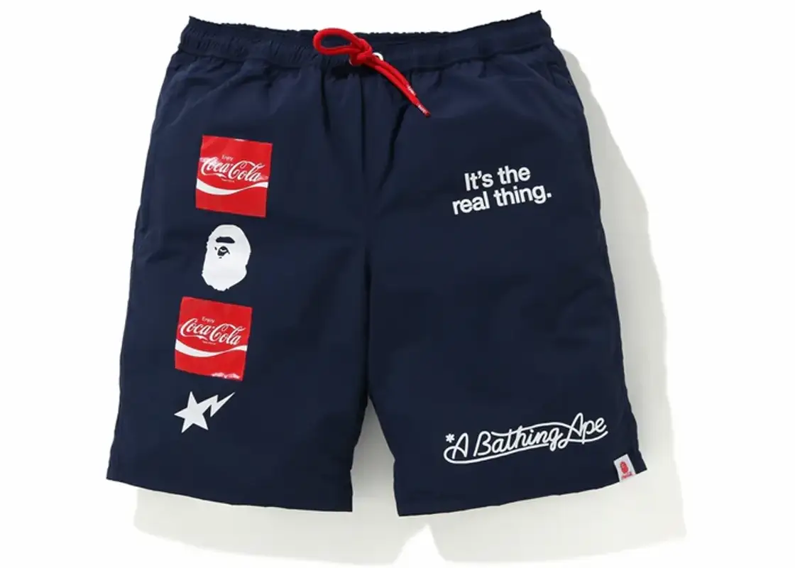 Bape Logo Navy Shorts $175