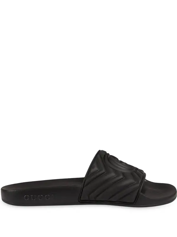Gucci Women's Women's Matelassé Rubber Slides In Black $245