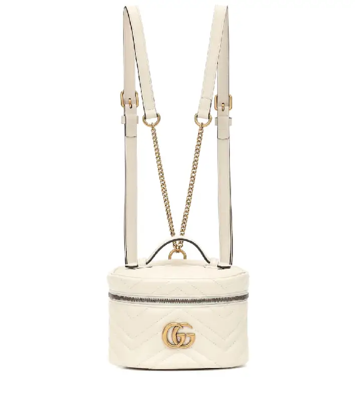 Gucci Gg Marmont Mini Backpack In White 