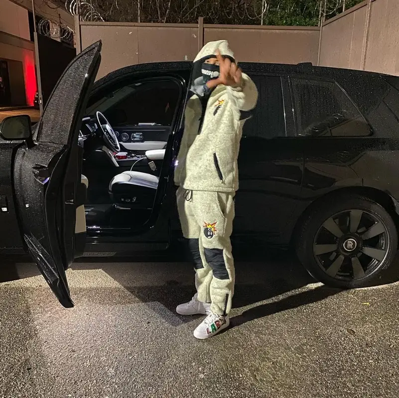 G Herbo outfit in The Hundreds and Kapitol Art Labs, 2021