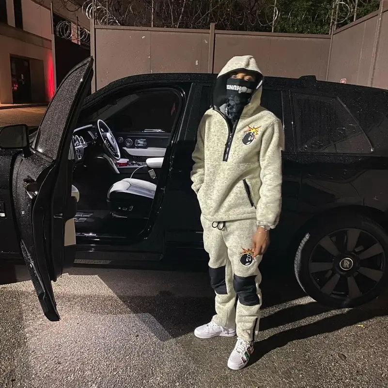 G Herbo outfit in The Hundreds and Kapitol Art Labs, 2021