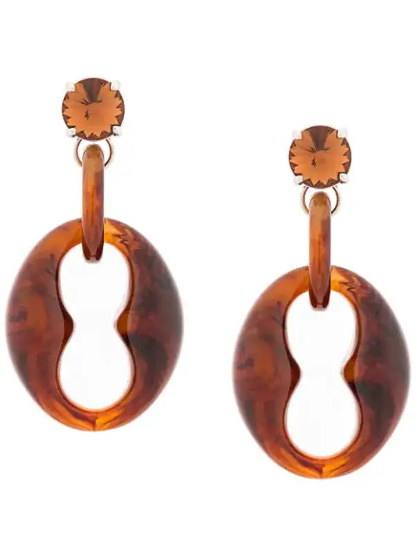 Prada Geometric Oversized Earrings In F0xsz Camel $380
