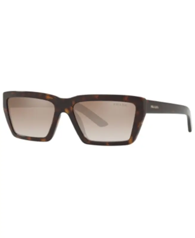 Prada Millennial 57mm Rectangle Sunglasses - Havana In Brown $378