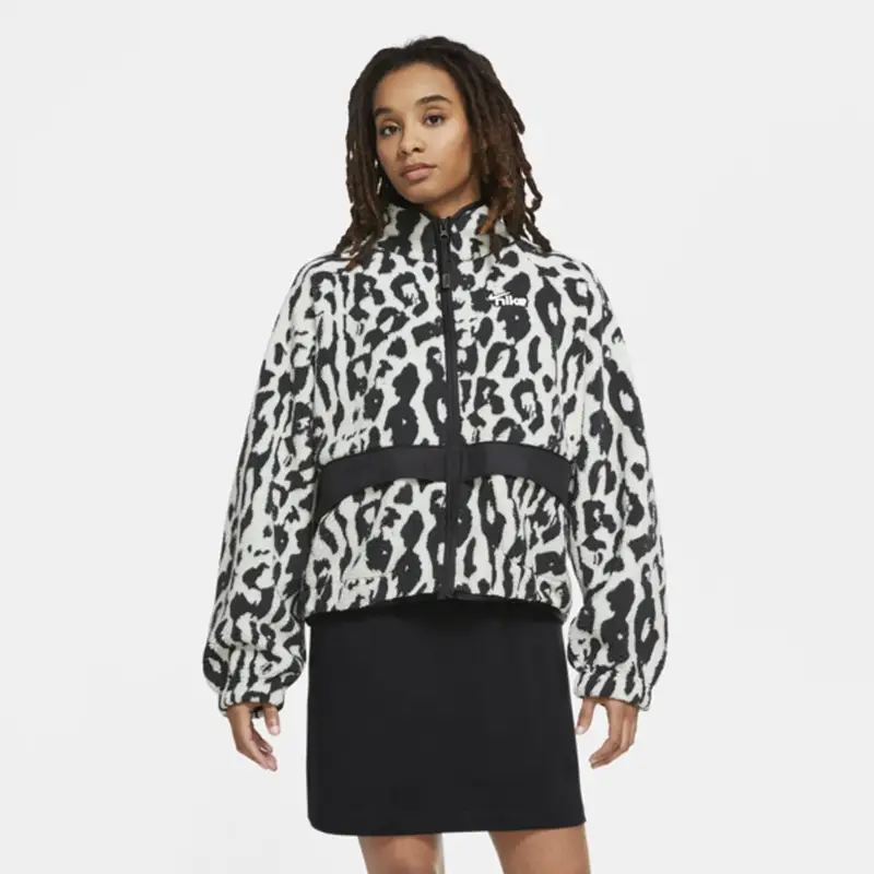 nike sportswear animal print sherpa jacket