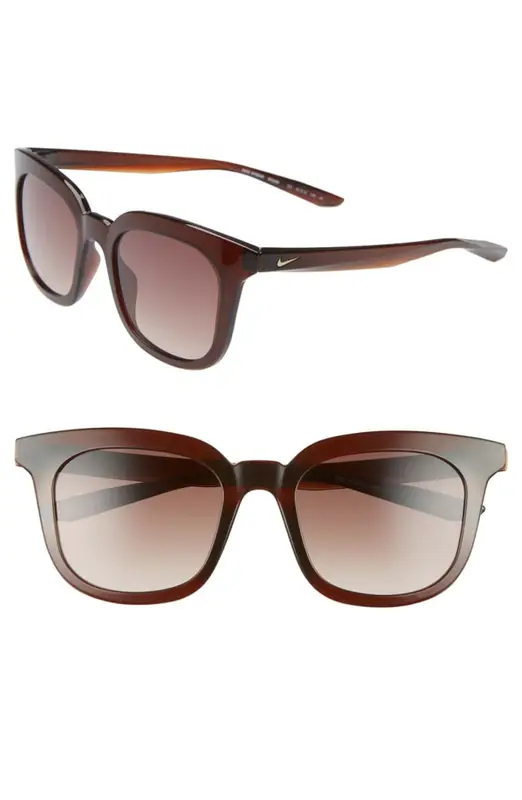 Nike Myriad 52mm Square Sunglasses In Burgundy/ Gradient Brown $79