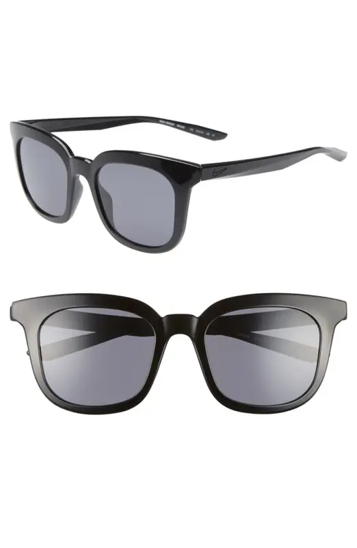 Nike Myriad 52mm Square Sunglasses In Black/ Dark Grey $79