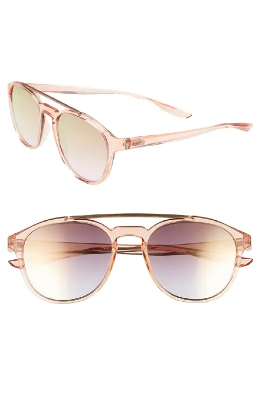 Nike Kismet 54mm Round Sunglasses In Washed Coral/ Rose $99