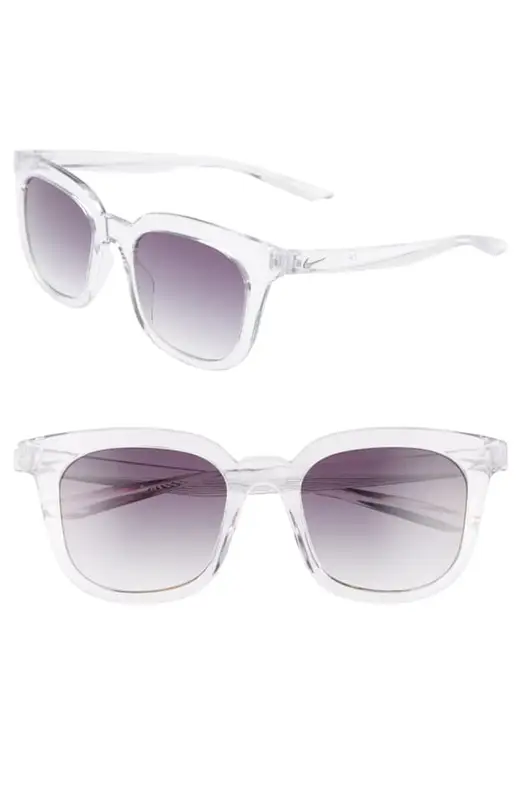 Nike Myriad 52mm Square Sunglasses In Clear/ Gradient Grey $79