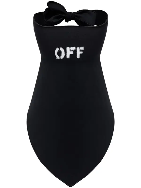 Off-White Logo-print Bandana Face Mask In Black $155