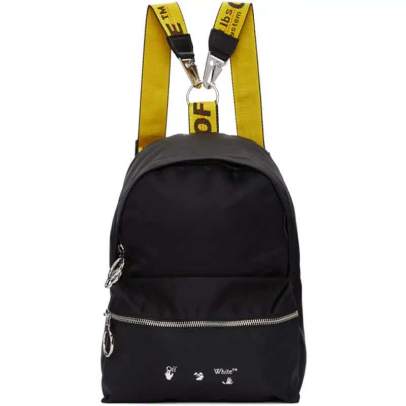 Off-White Off-white Black And White Nylon Mini Backpack In Black Whit $525