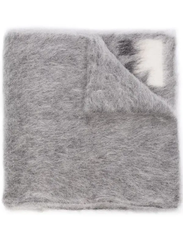 Off-White Arrows-logo Textured Scarf In Grey $625