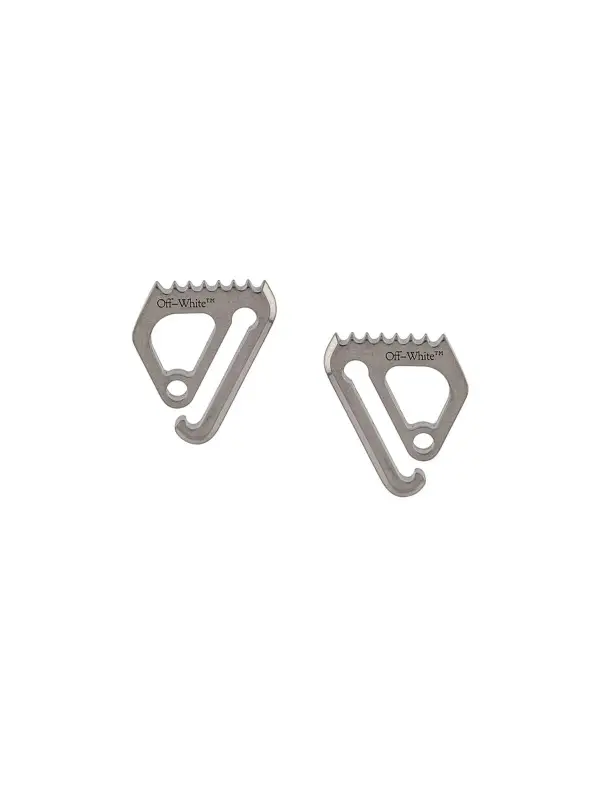 Off-White Small Mechanic Earrings In Silver $311