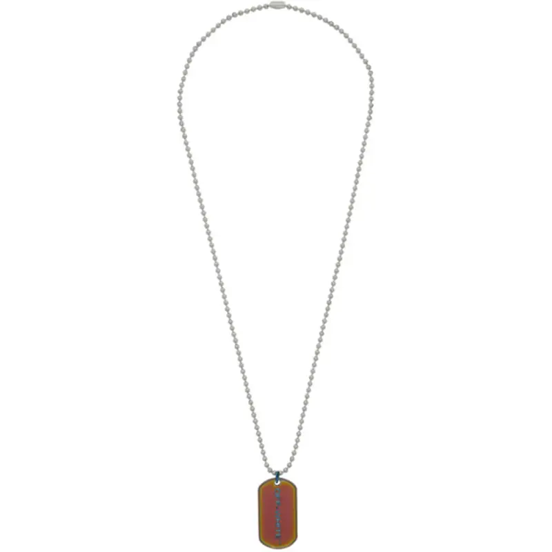 Off-White Off-white Iridescent Dogtag Necklace In Iridiscent $395