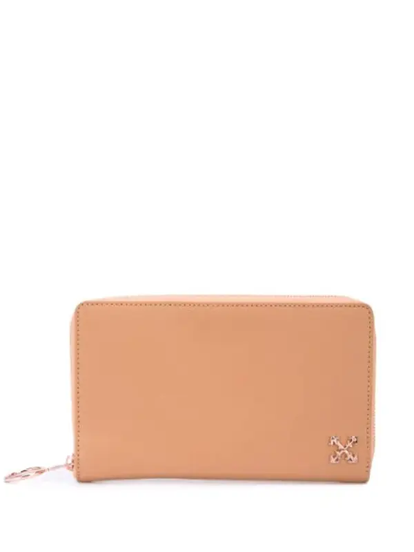 Off-White Neutral Women's Zip-around Purse In Brown $585