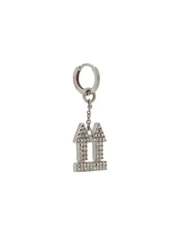 Off-White Rhinestone Embellished Arrows Earrings In Silver/crys $255