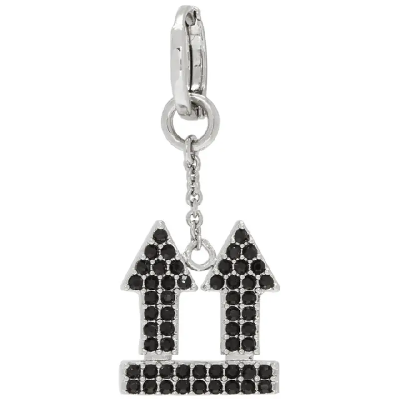 Off-White Off-white Silver And Black Crystal Arrows Single Earring In Silver/blac $255