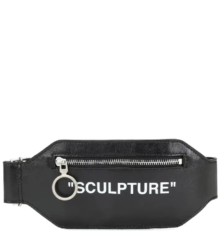 Off-White Printed Leather Leg Bag In Black $640