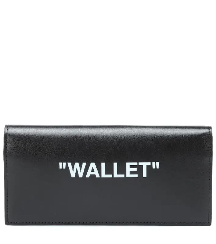 Off-White Quote Leather Wallet In Black $350
