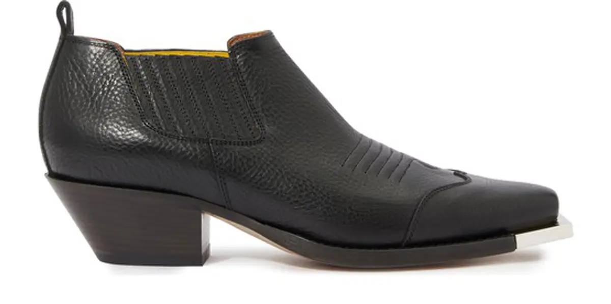 Off-White Textured-leather Ankle Boots In Black $727