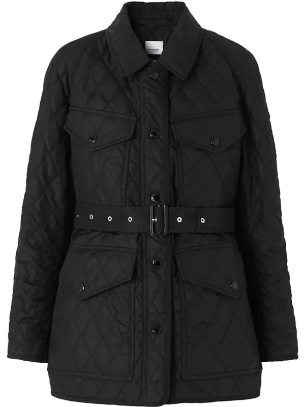 burberry kemble quilted belted field jacket