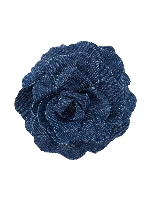 Philosophy Di Lorenzo Serafini Denim Floral Brooch In Blue $145