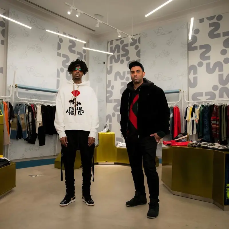 21 Savage outfit in Palm Angels, Amiri, and Nike, 2021