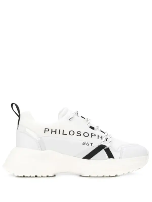 Philosophy Di Lorenzo Serafini Techno Fabric And Leather Sneakers In White $444