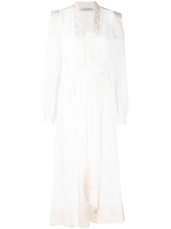 Philosophy Di Lorenzo Serafini Quilted Robe Dress In White $1382