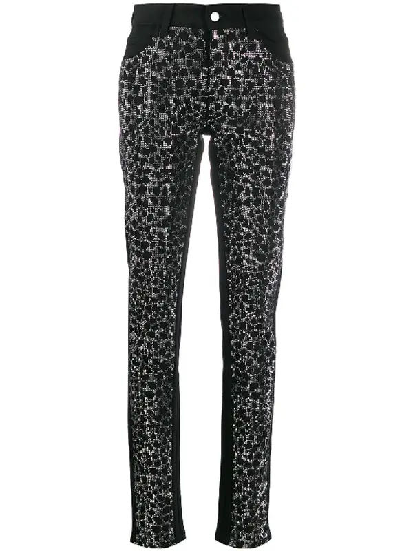 Philosophy Di Lorenzo Serafini Crystal-embellished Trousers In Black $1730