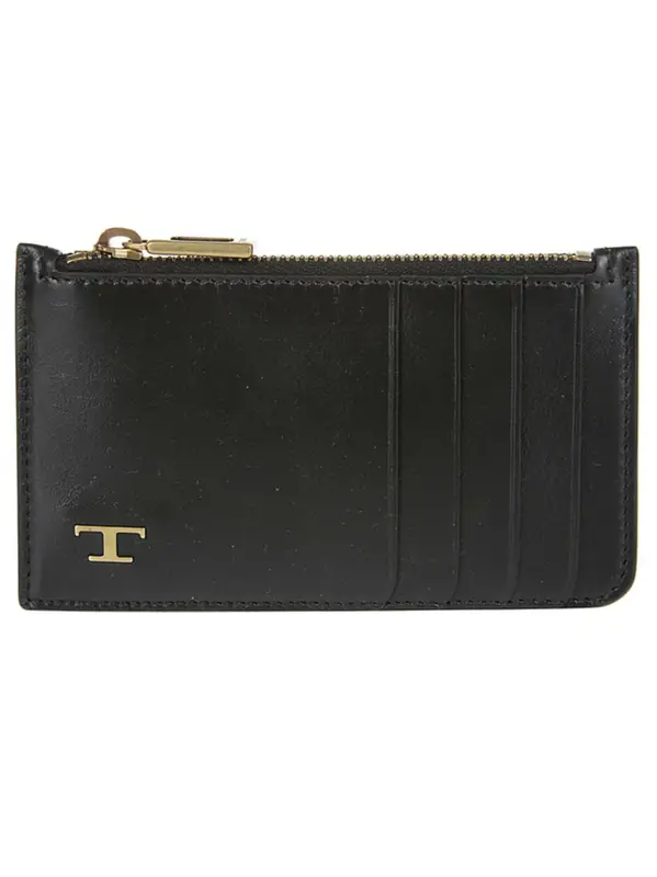 Tod's Tod's T Logo Plaque Cardholder In Black $236