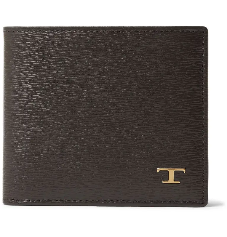 Tod's Textured-leather Billfold Wallet In Brown $395