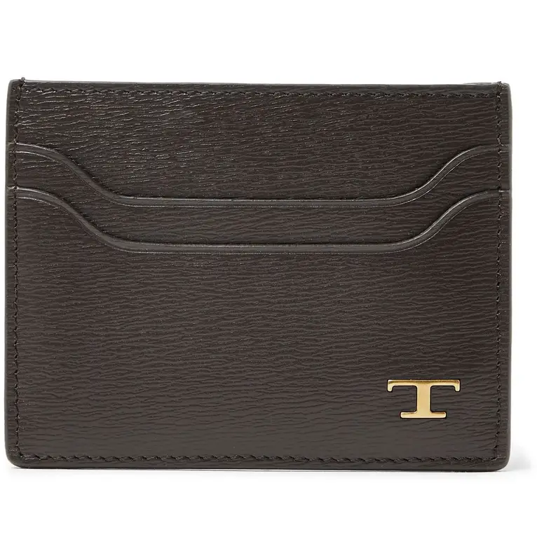 Tod's Textured-leather Cardholder In Brown $245