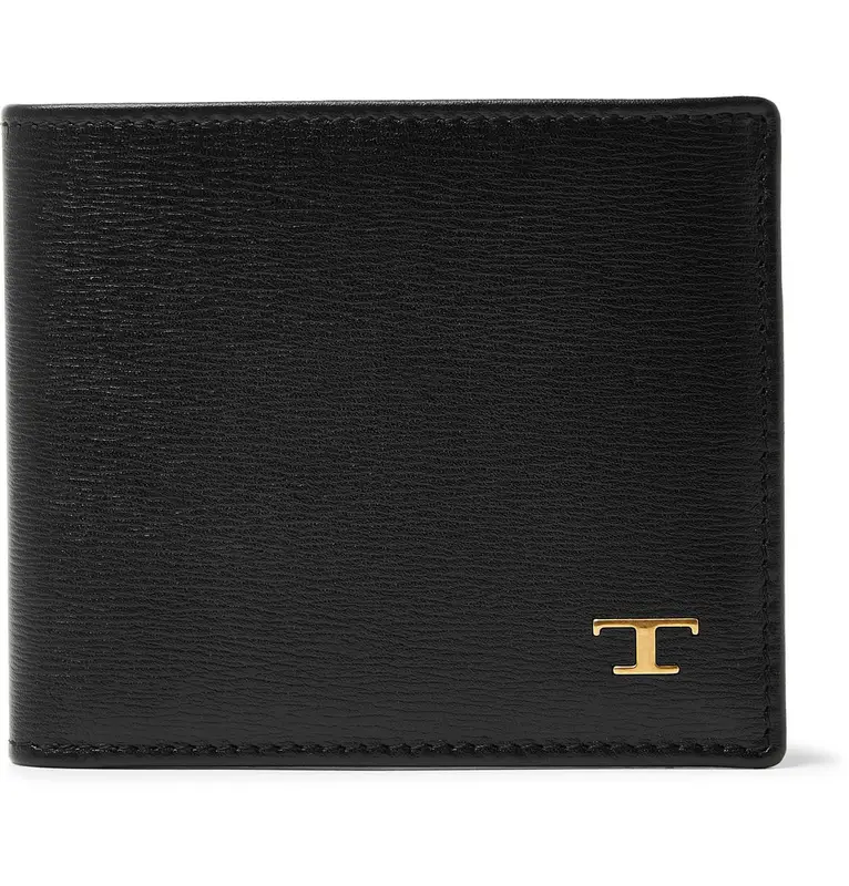 Tod's Textured-leather Billfold Wallet In Black $395
