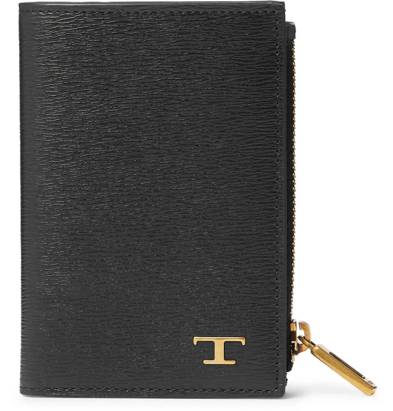 Tod's Logo-appliquéd Textured-leather Cardholder In Black $345