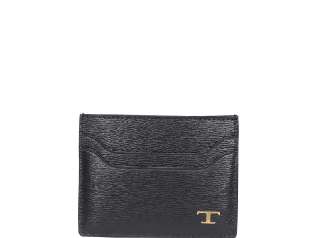 Tod's Tod's Logo Plaque Cardholder In Black $218