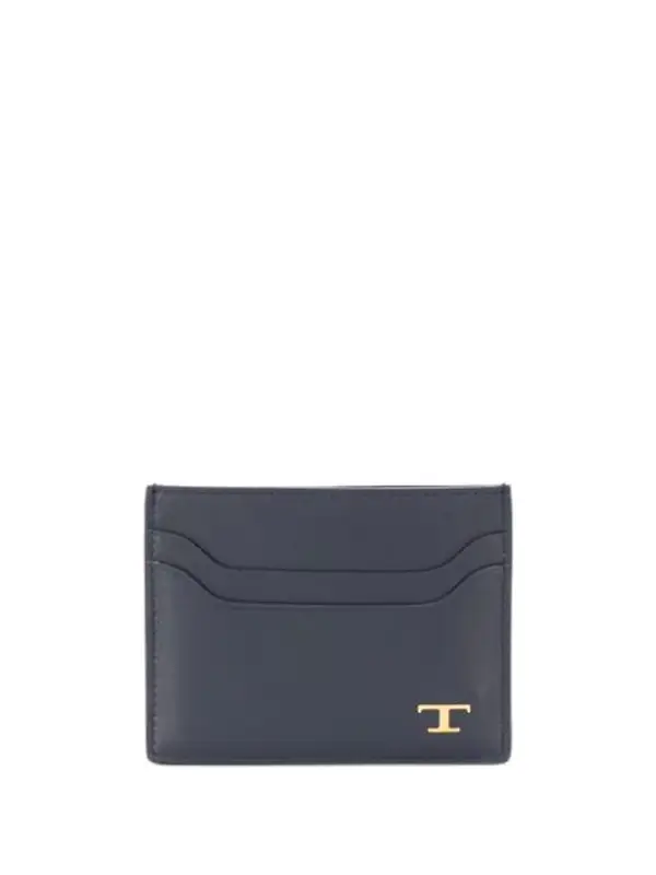 Tod's Textured Leather Card Holder In Blue $259