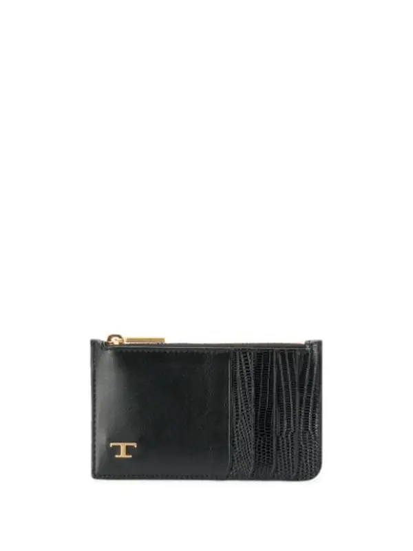 Tod's Logo Leather Cardholder In Black $245