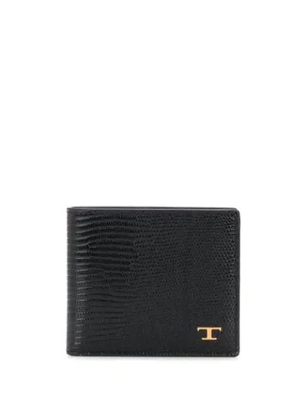Tod's Lizard Skin-effect Wallet In Black $375