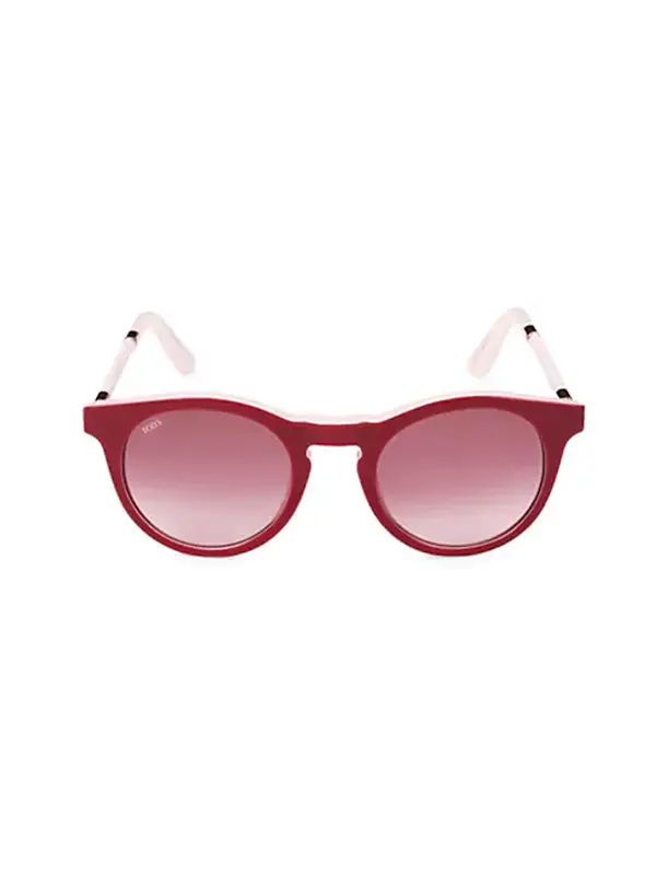 Tod's 49mm Oval Sunglasses In Red Gradient Brown $295