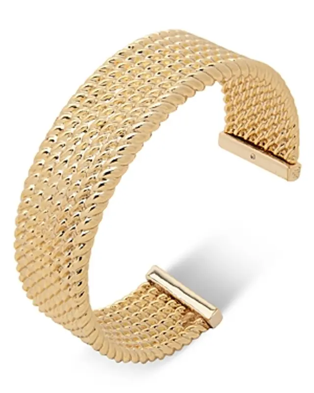 Ralph Lauren Lauren Ralph Lauren Rope Detailed Cuff Bracelet In Gold $78