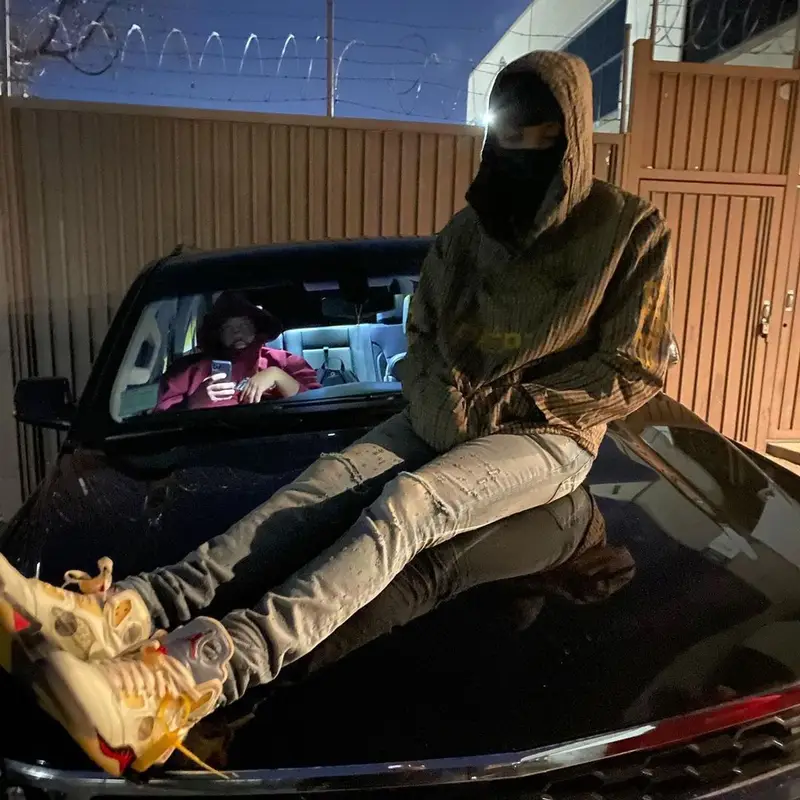 G Herbo outfit in Gallery Dept., Amiri, and Jordan, 2021