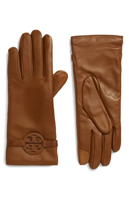 tory burch miller leather gloves
