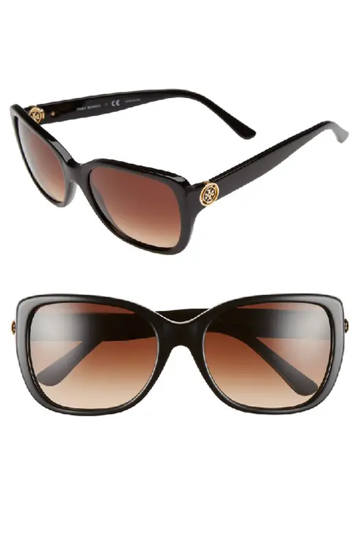 Tory Burch 55mm Square Sunglasses - Black $181