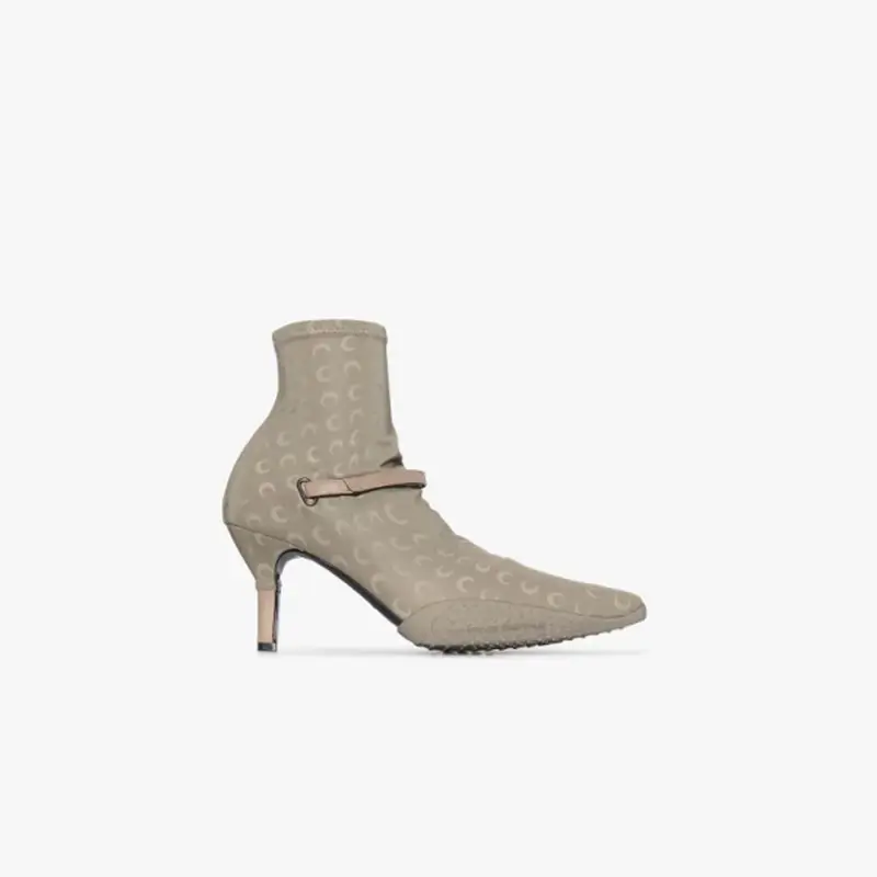 Marine Serre Neutrals Neutral 50 Crescent Moon Reflective Sock Boots $1036