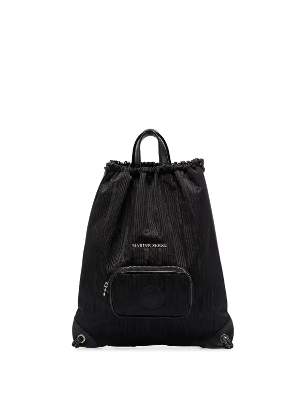 Marine Serre Lizard-skin Effect Drawstring Backpack In Black $625