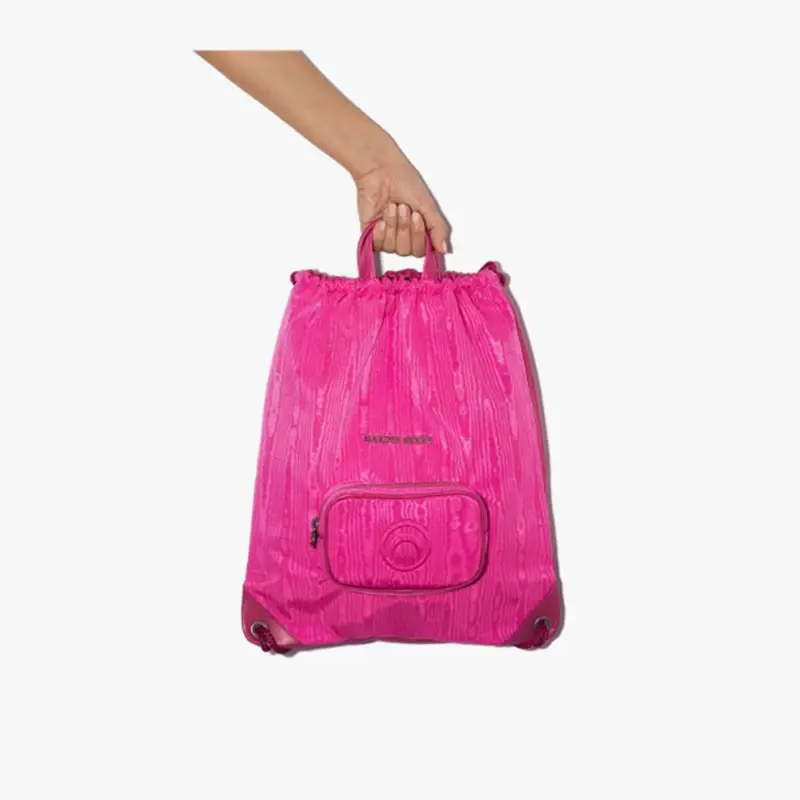 Marine Serre Lizard-skin Effect Drawstring Backpack In Pink $637